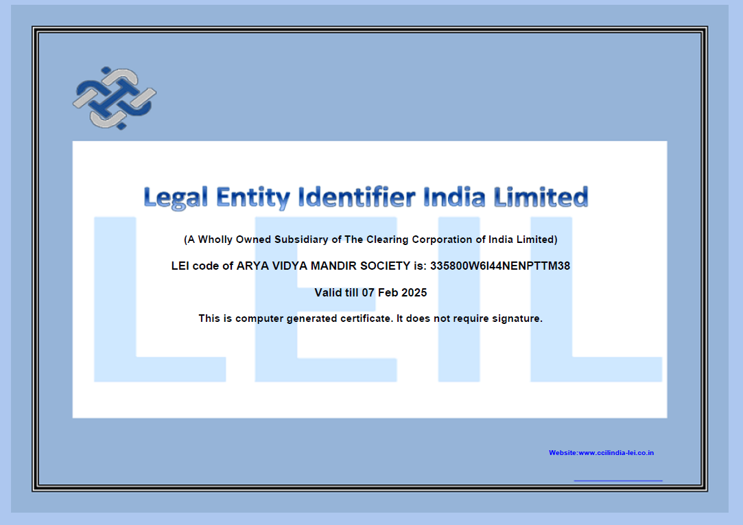 Sample LEI Certificate